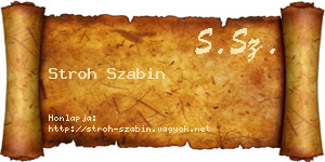 Stroh Szabin névjegykártya